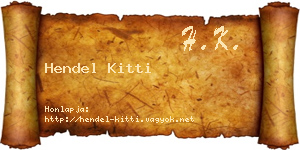 Hendel Kitti névjegykártya